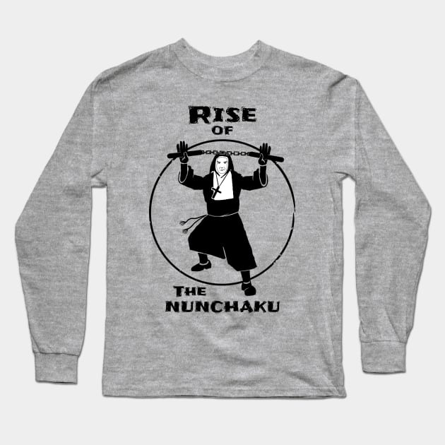 Rise Of The Nunchaku Nun Funny Martial Arts Pun Long Sleeve T-Shirt by atomguy